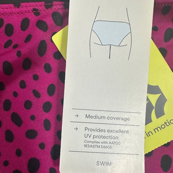 Swim Bikini Bottom All in motion Fuchsia Cheetah Size Small - Picture 2 of 5